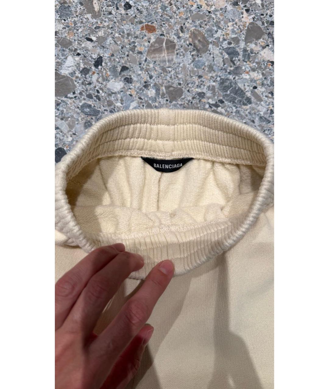 BALENCIAGA Бежевые хлопковые брюки и шорты, фото 3