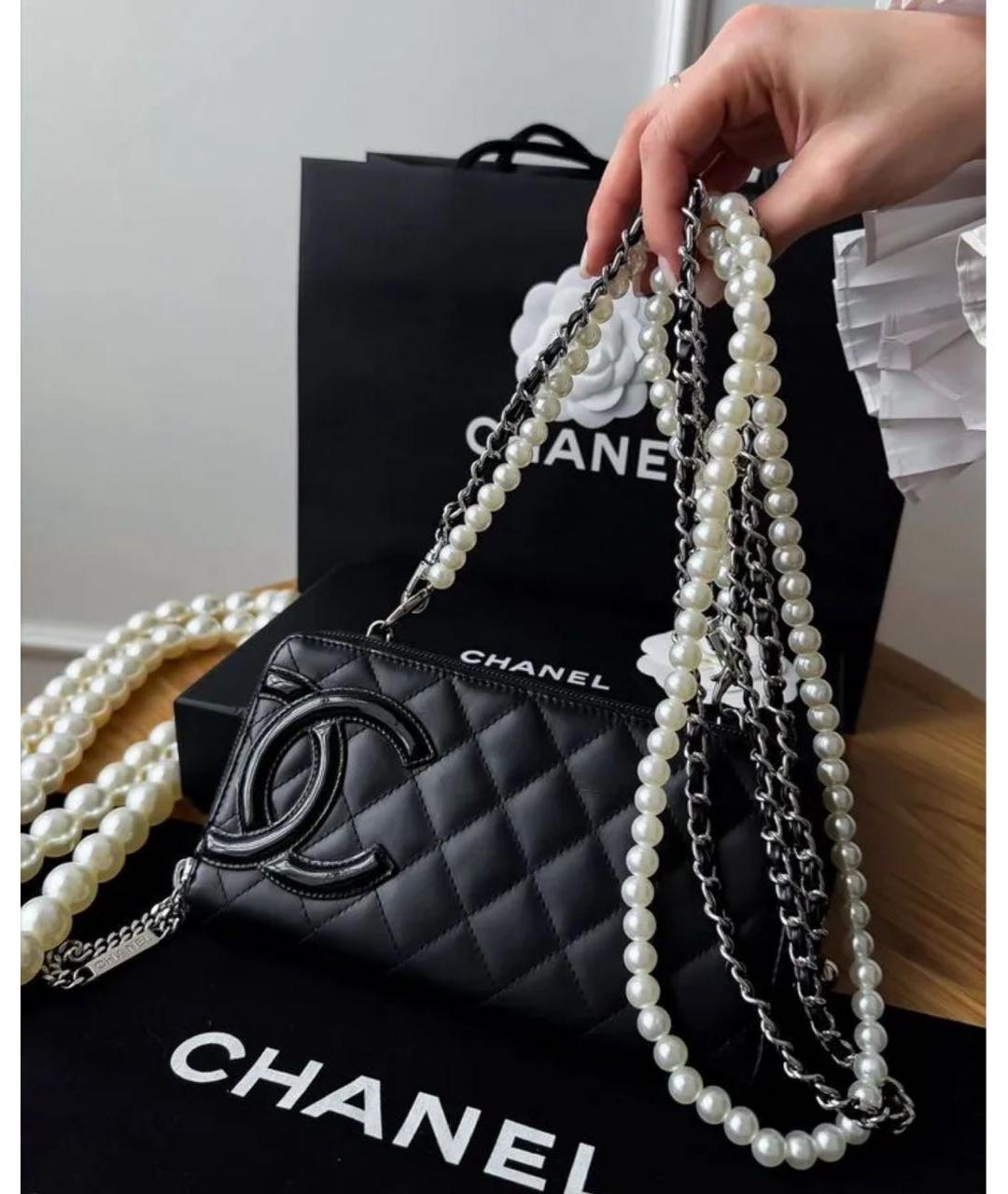 CHANEL Черная кожаная сумка через плечо, фото 8