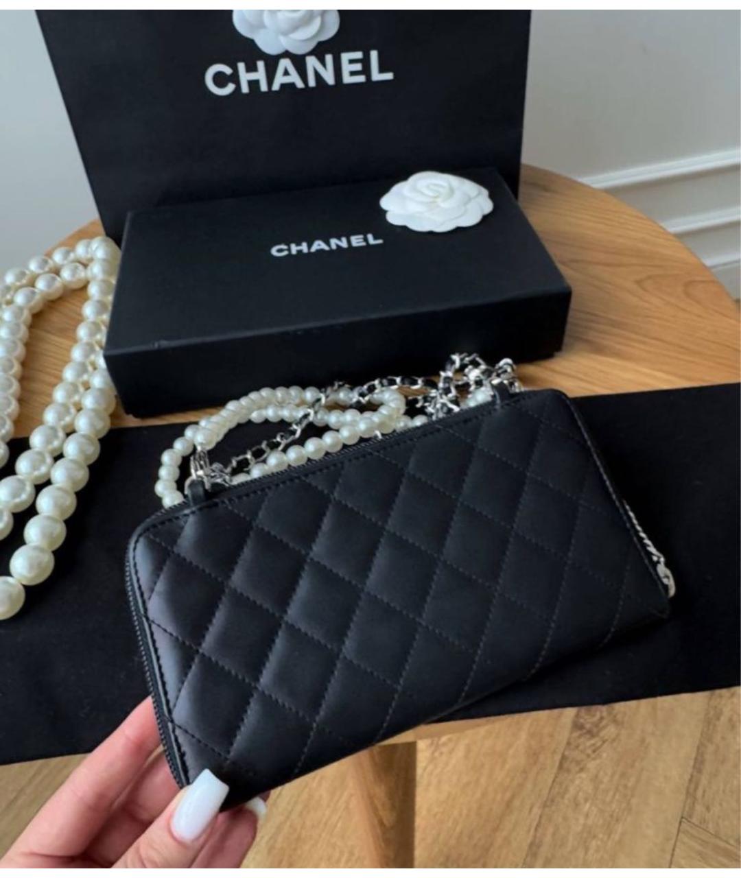 CHANEL Черная кожаная сумка через плечо, фото 3