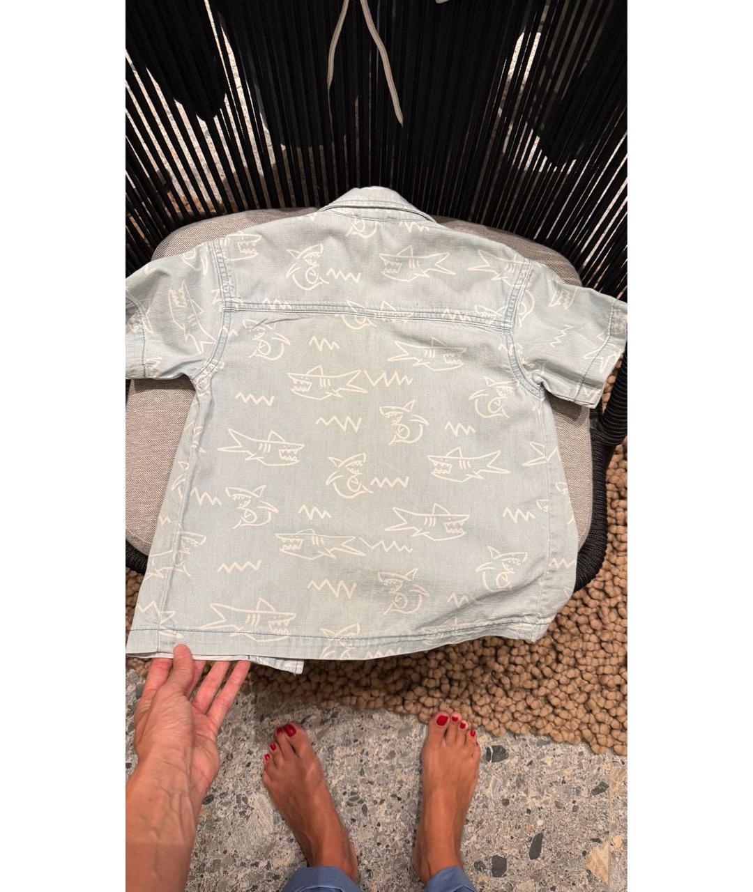 STELLA MCCARTNEY KIDS Голубая хлопковая детская рубашка, фото 2