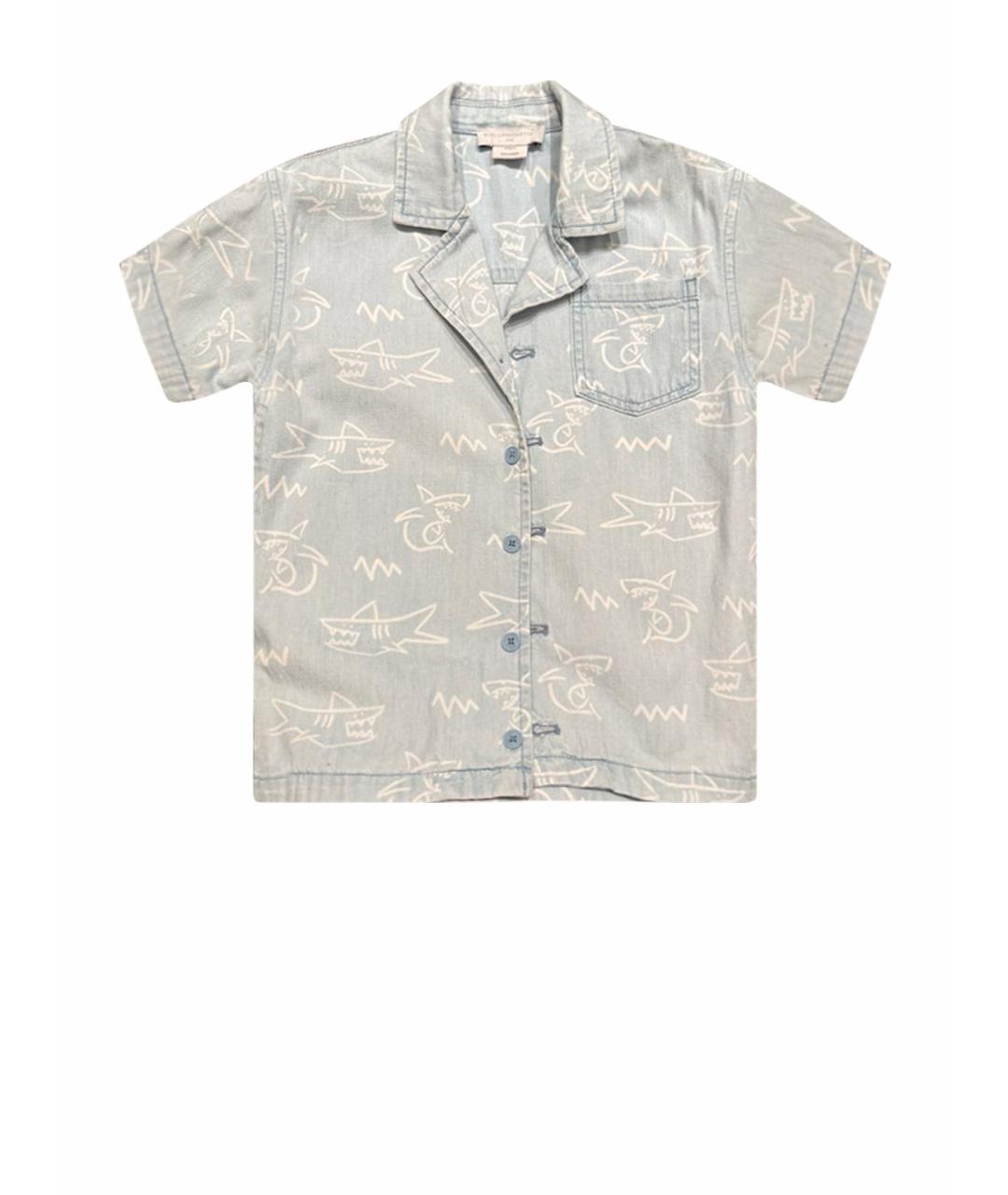 STELLA MCCARTNEY KIDS Голубая хлопковая детская рубашка, фото 1