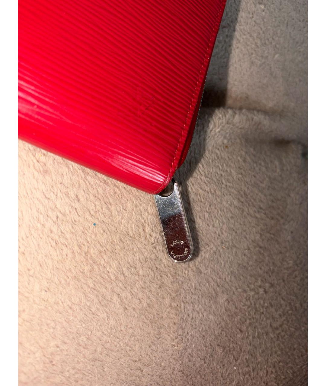 LOUIS VUITTON Красный кожаный кошелек, фото 5