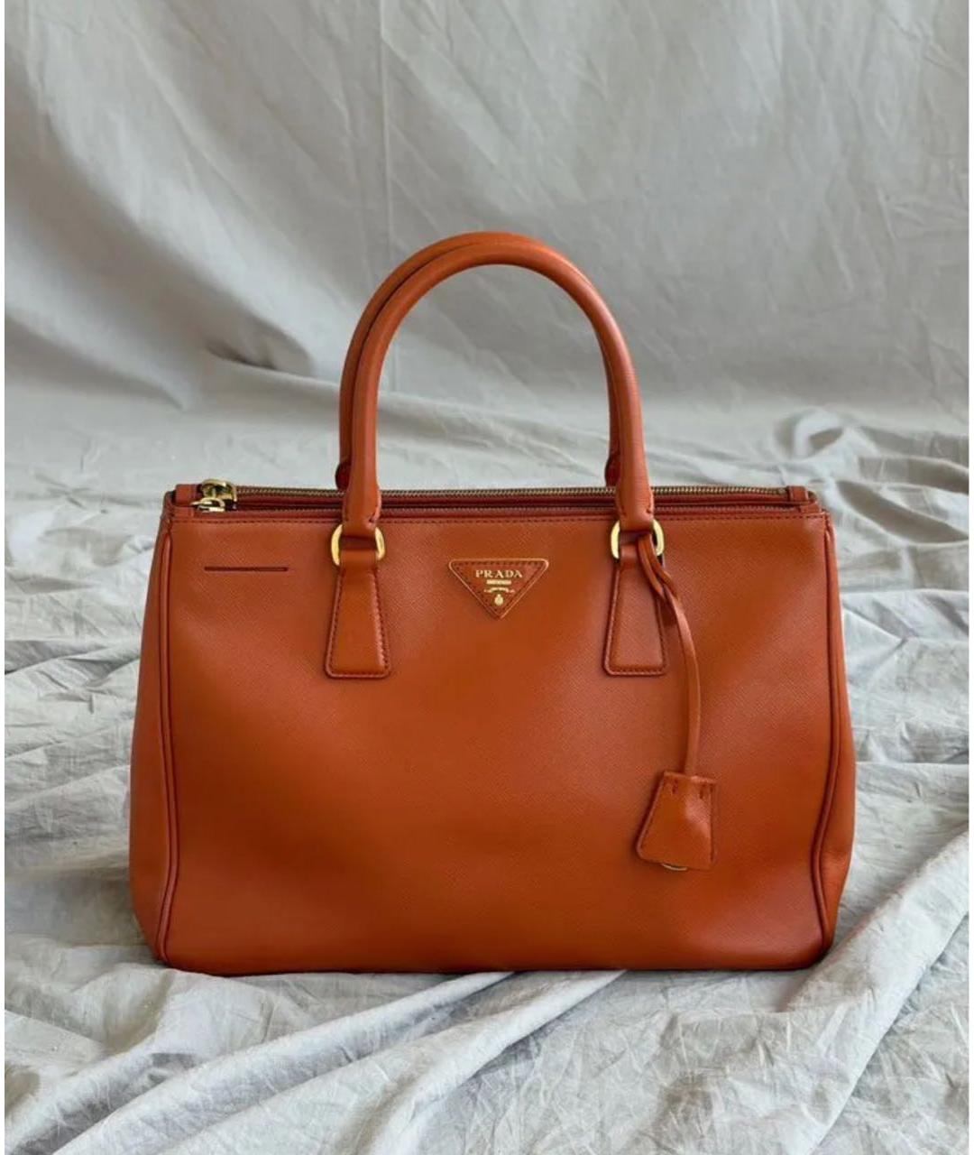 PRADA Оранжевая кожаная сумка тоут, фото 8