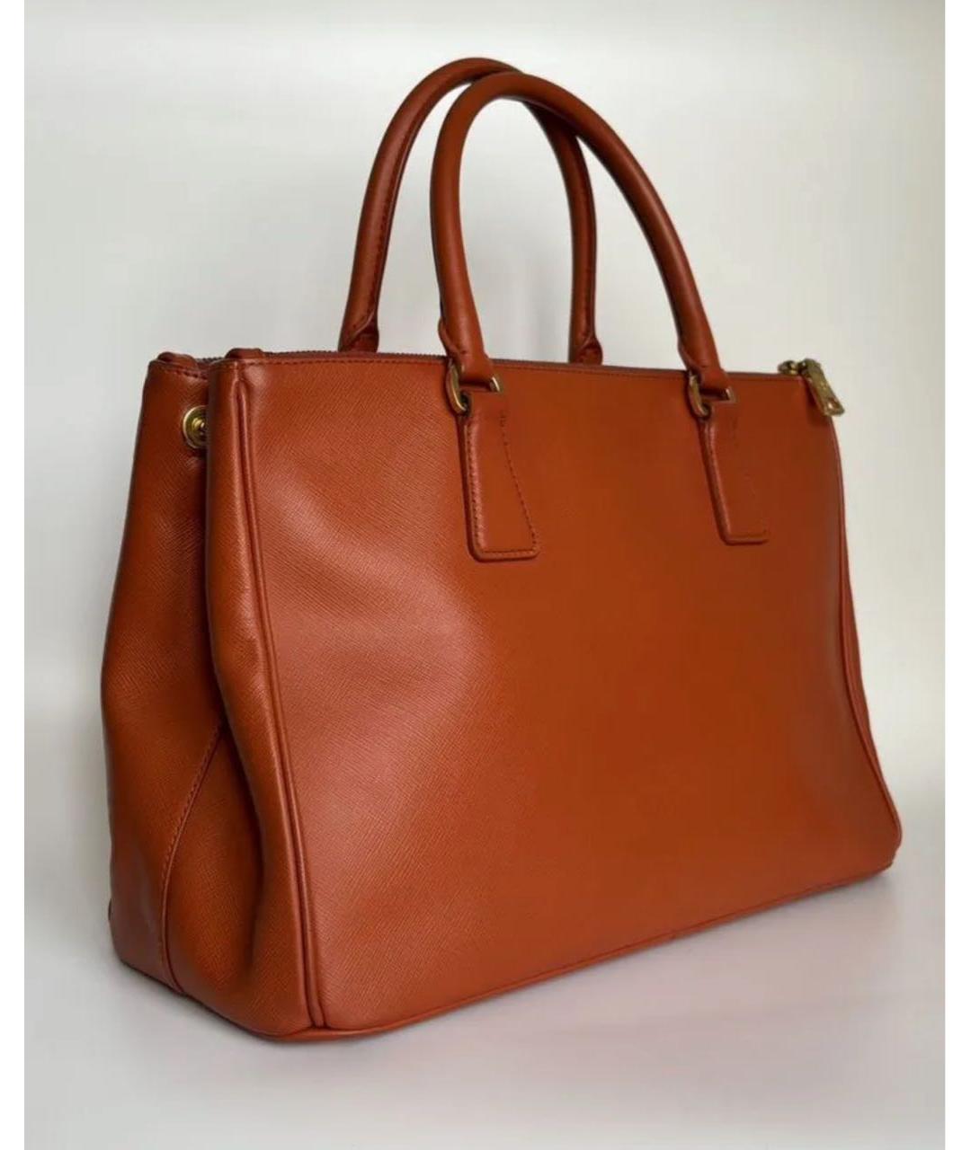 PRADA Оранжевая кожаная сумка тоут, фото 2