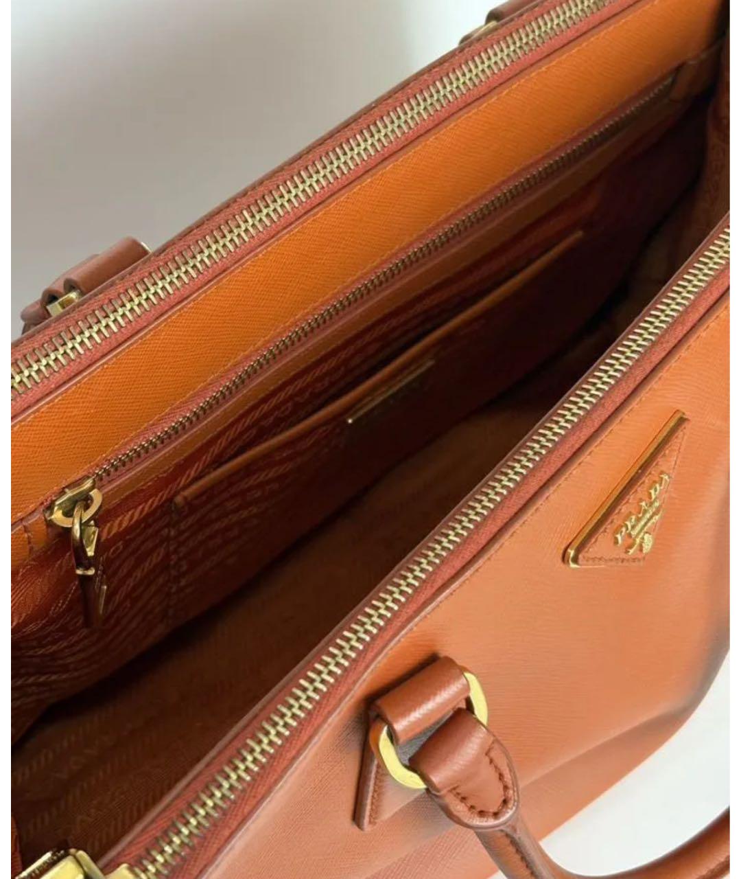 PRADA Оранжевая кожаная сумка тоут, фото 4