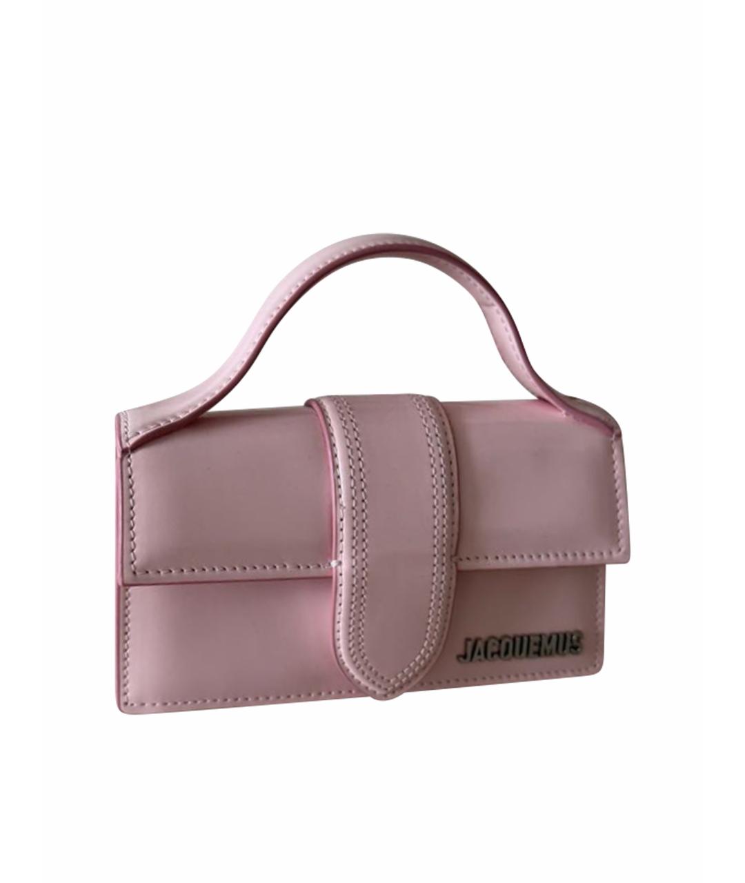 JACQUEMUS Розовая сумка с короткими ручками из лакированной кожи, фото 1