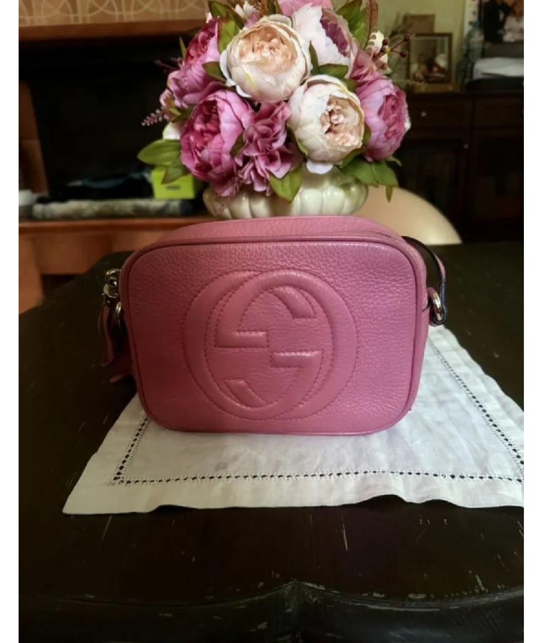 GUCCI Розовая кожаная сумка через плечо, фото 3