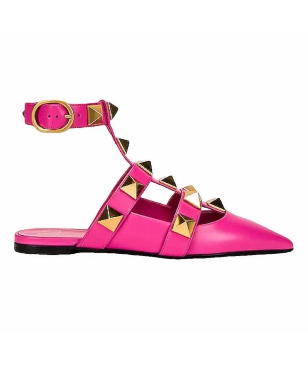 VALENTINO Фуксия кожаные туфли, фото 4