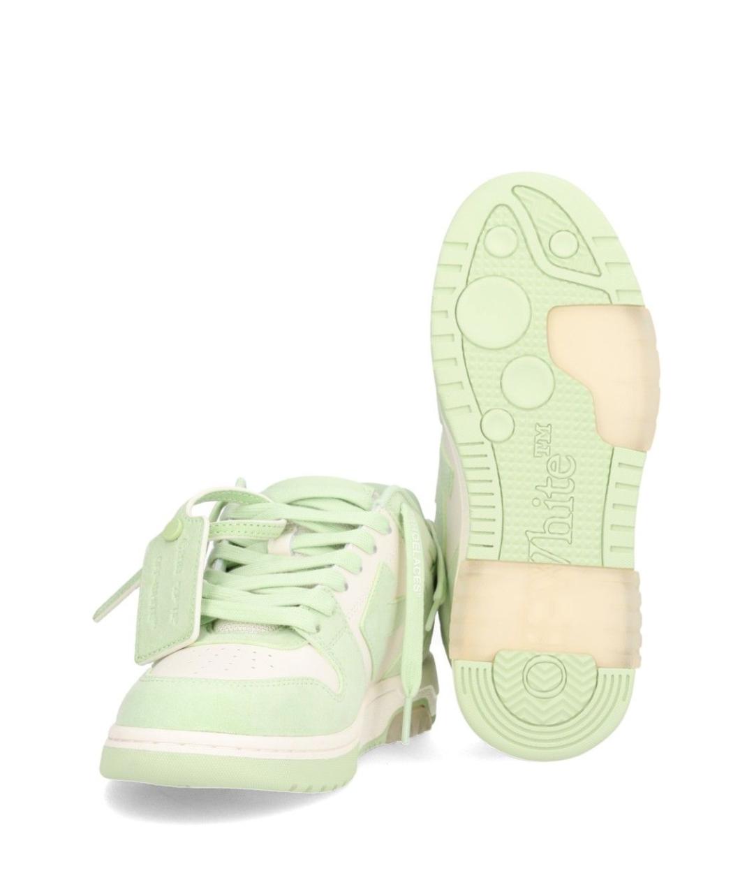 OFF-WHITE Зеленые кожаные кроссовки, фото 5