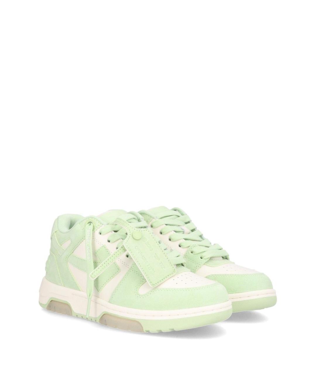 OFF-WHITE Зеленые кожаные кроссовки, фото 2