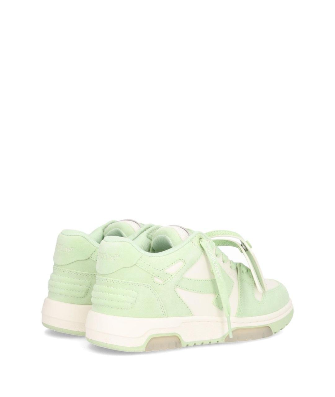 OFF-WHITE Зеленые кожаные кроссовки, фото 3