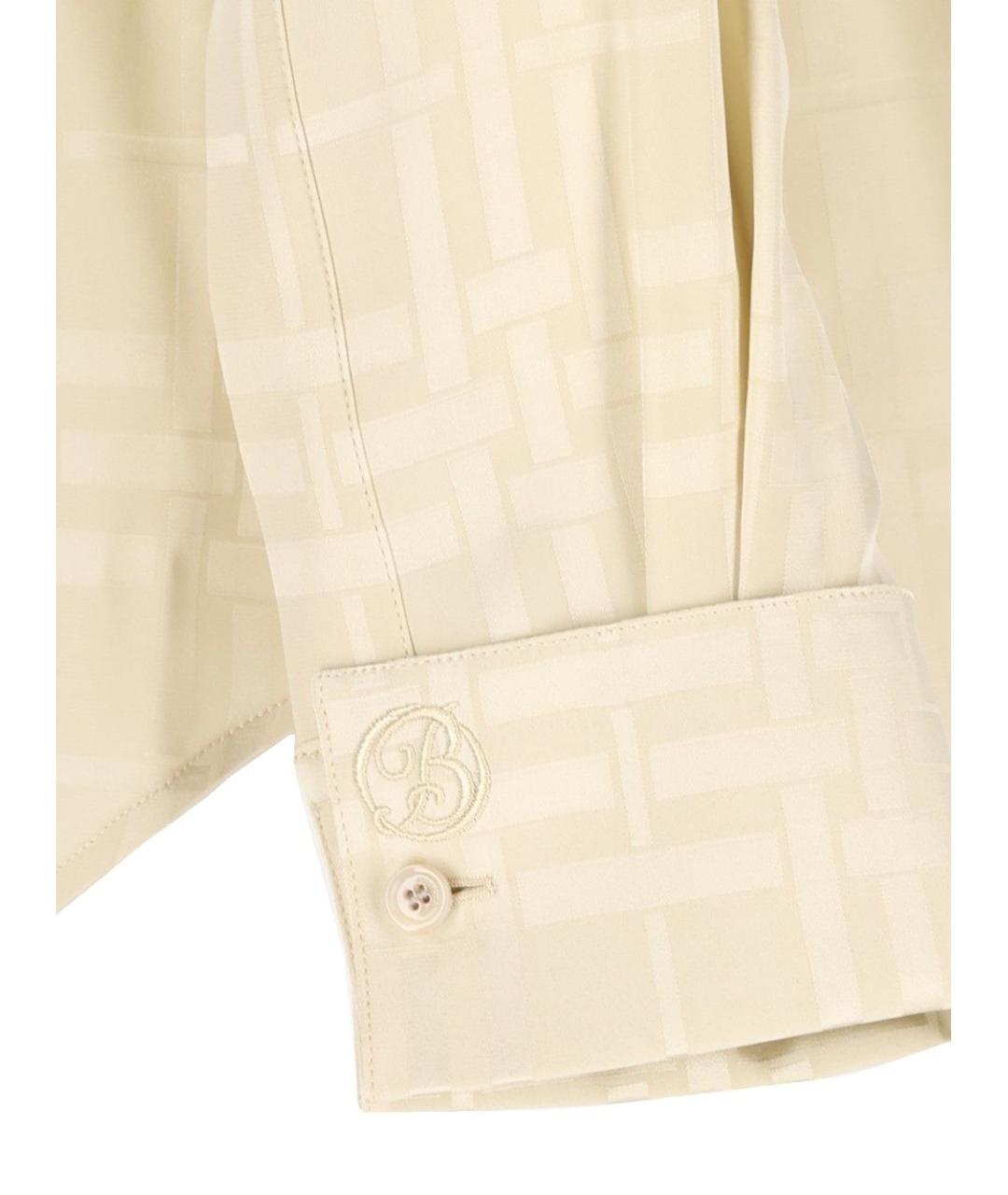 BURBERRY Бежевая шелковая рубашка, фото 5