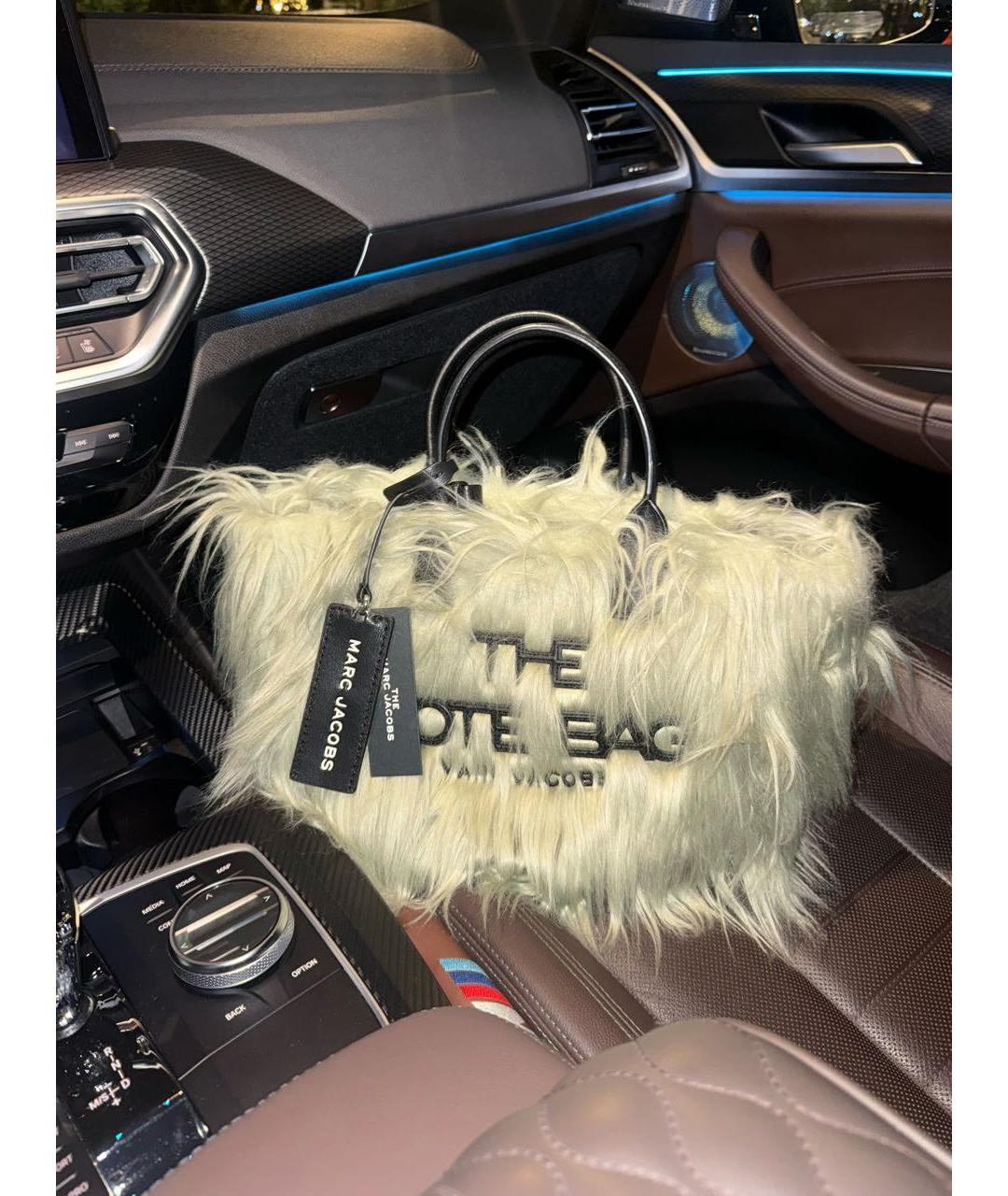MARC JACOBS Хаки меховая сумка тоут, фото 2