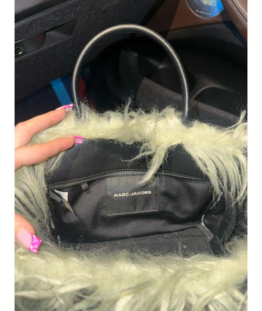 MARC JACOBS Хаки меховая сумка тоут, фото 4