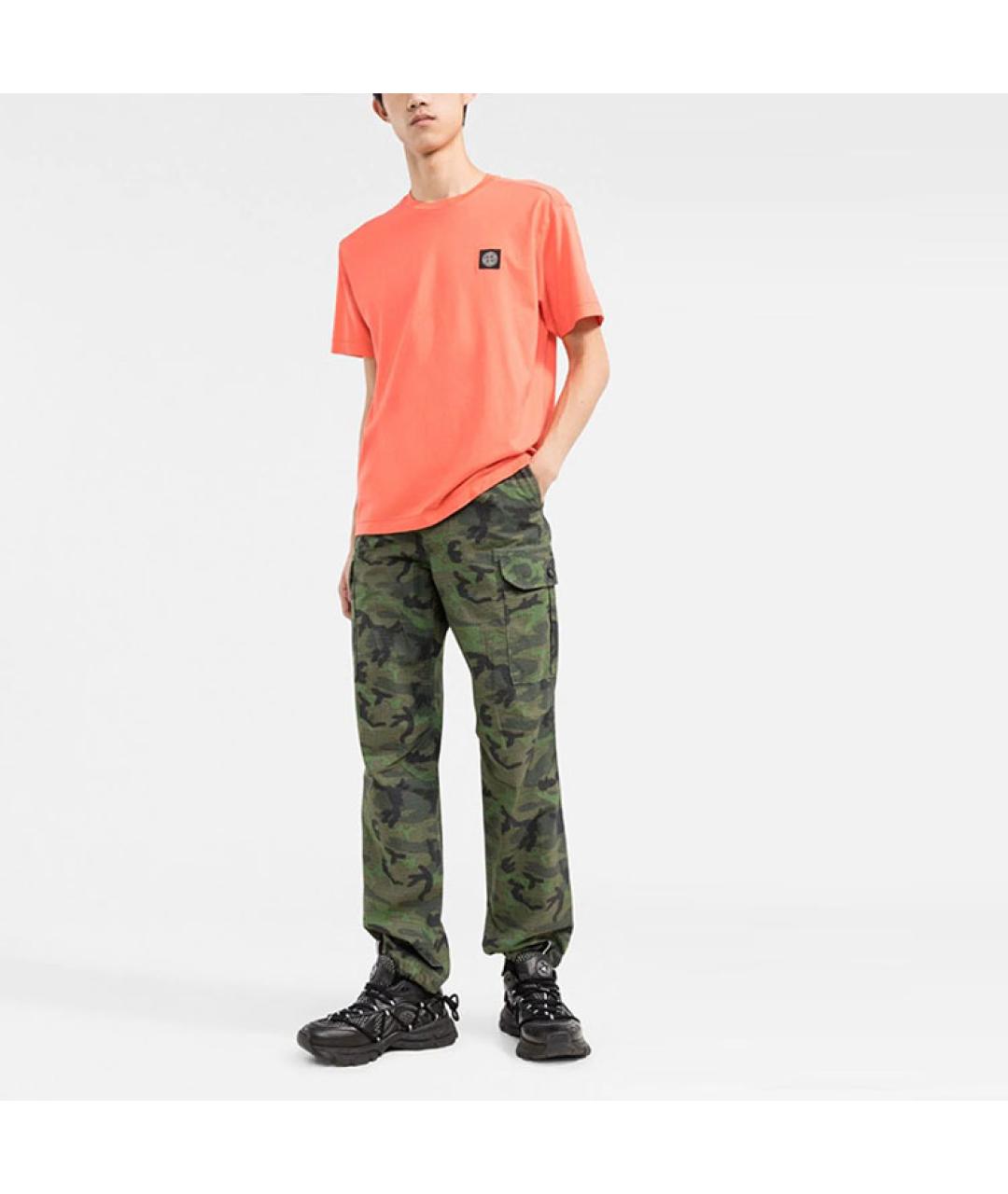 STONE ISLAND Оранжевая футболка, фото 2