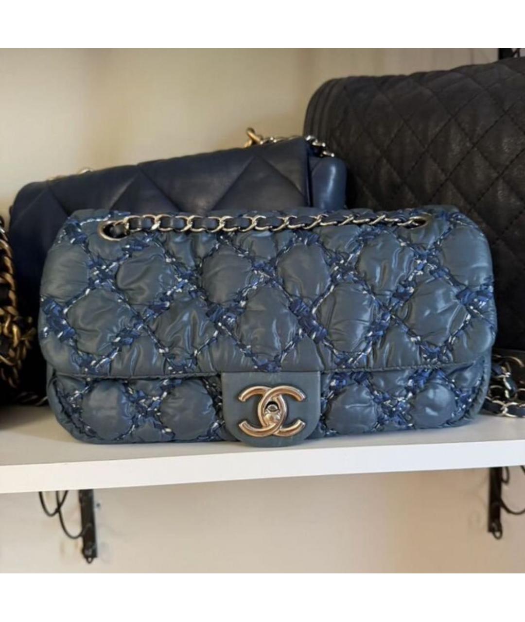 CHANEL Темно-синяя нейлоновая сумка через плечо, фото 5