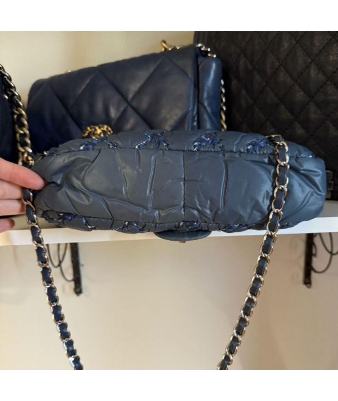 CHANEL Темно-синяя нейлоновая сумка через плечо, фото 3