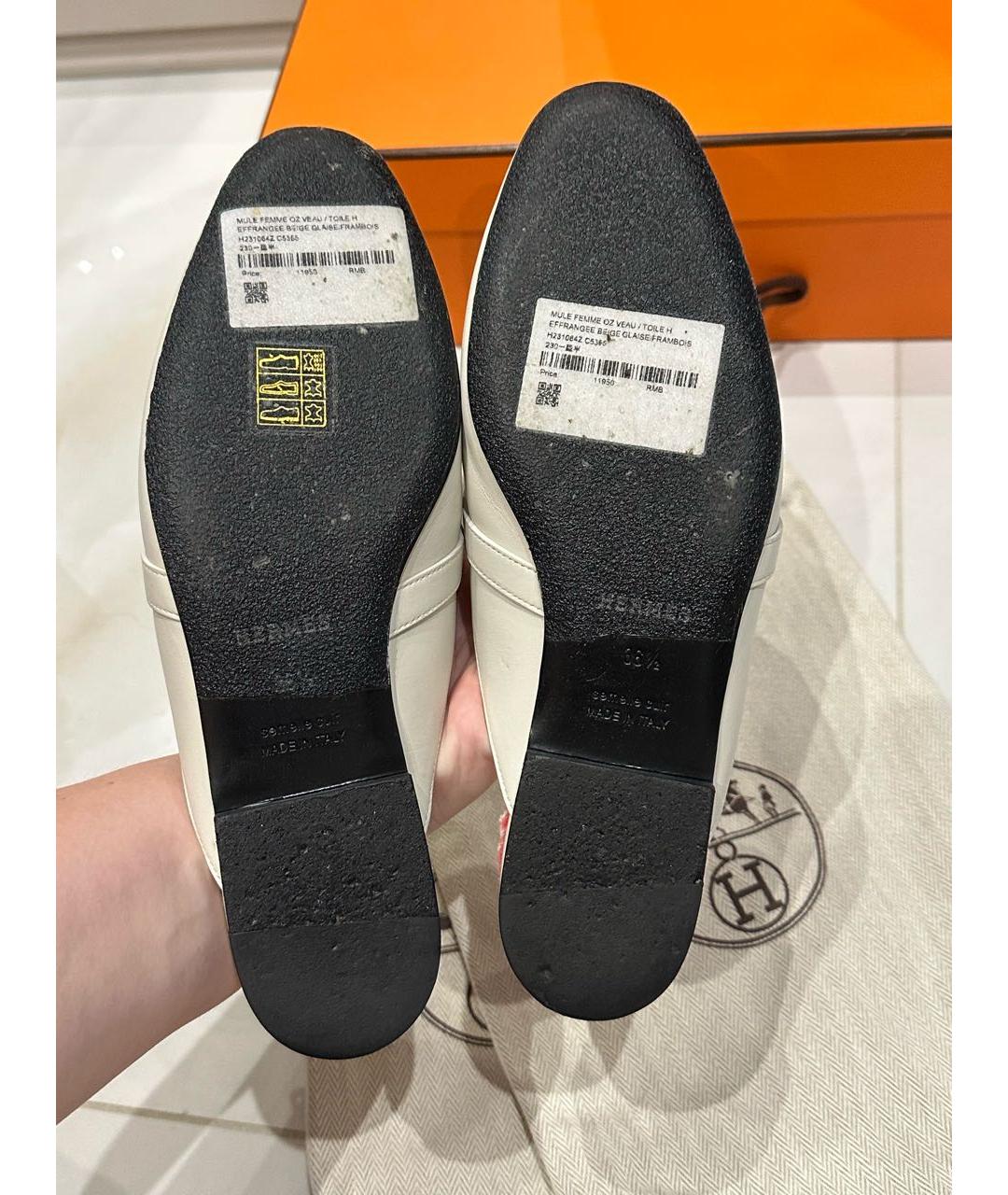 HERMES Розовые мюли, фото 4