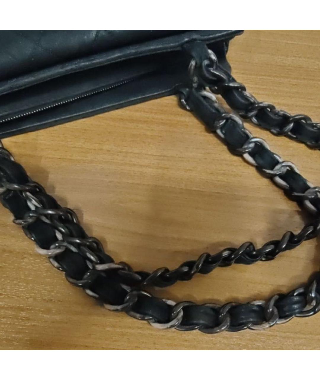 CHANEL Черная кожаная сумка тоут, фото 5