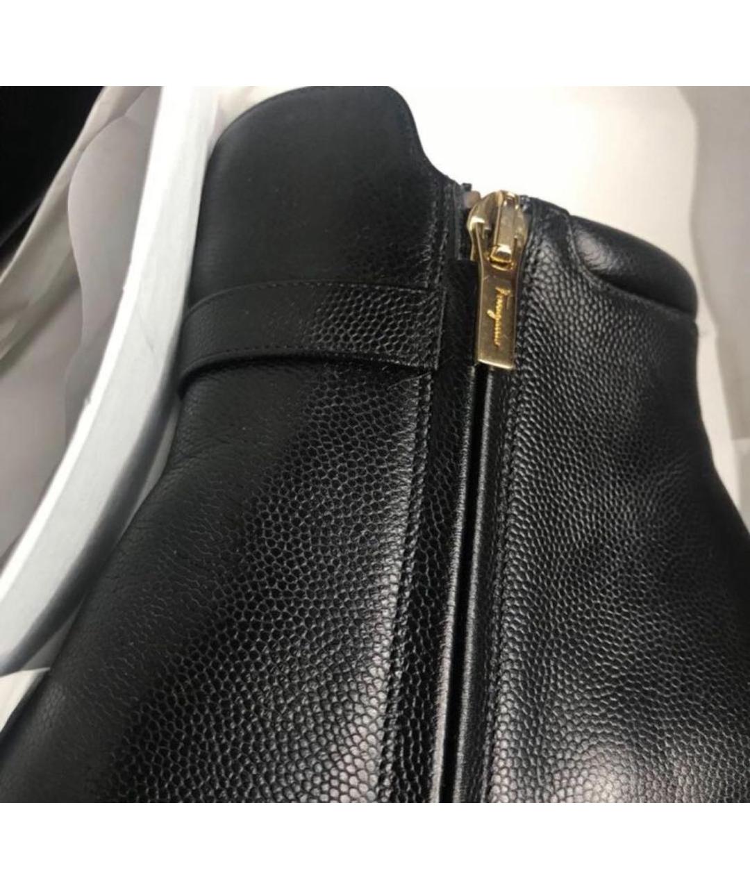 FERRAGAMO Черные кожаные ботильоны, фото 7