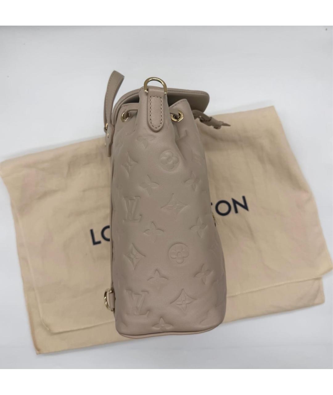 LOUIS VUITTON Бежевый кожаный рюкзак, фото 4