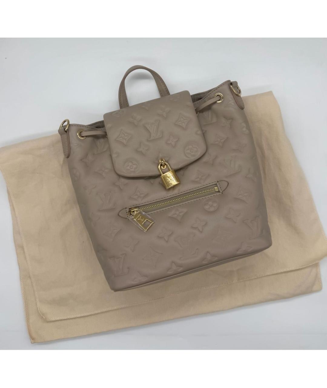 LOUIS VUITTON Бежевый кожаный рюкзак, фото 6