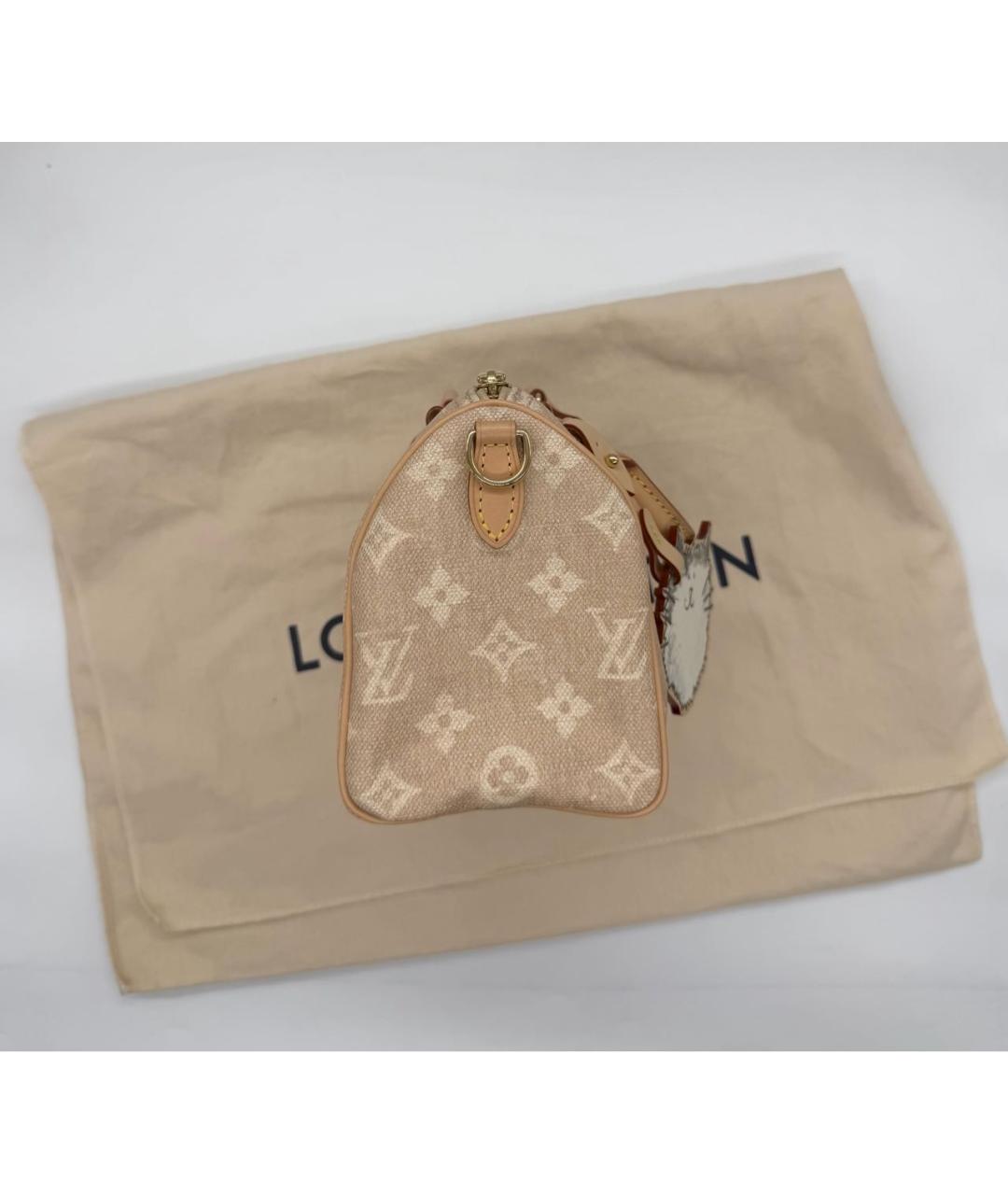 LOUIS VUITTON Бежевая замшевая сумка через плечо, фото 3