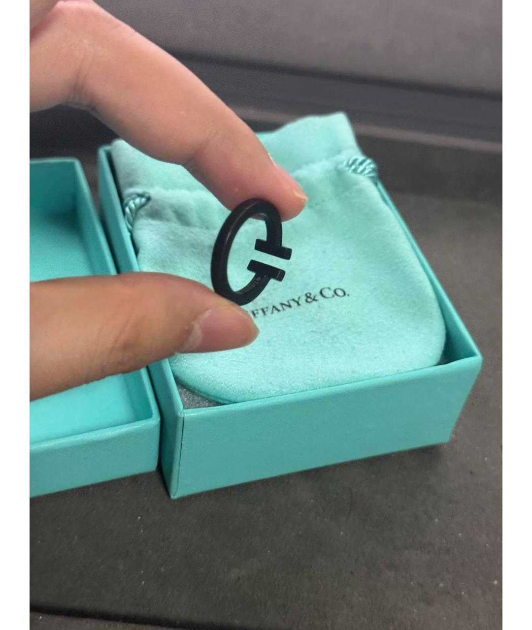 TIFFANY&CO Черное серебряное кольцо, фото 5
