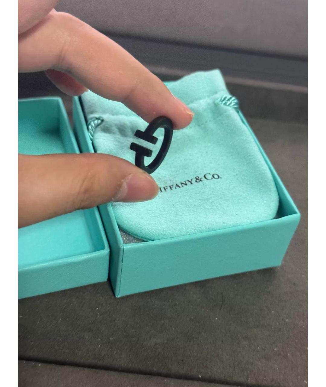 TIFFANY&CO Черное серебряное кольцо, фото 3