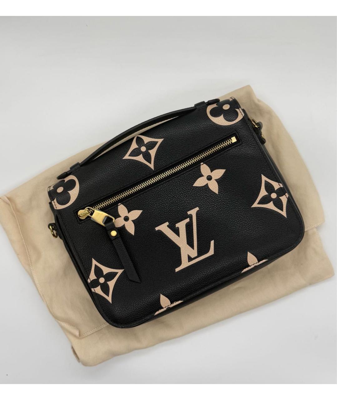 LOUIS VUITTON Черная кожаная сумка через плечо, фото 2