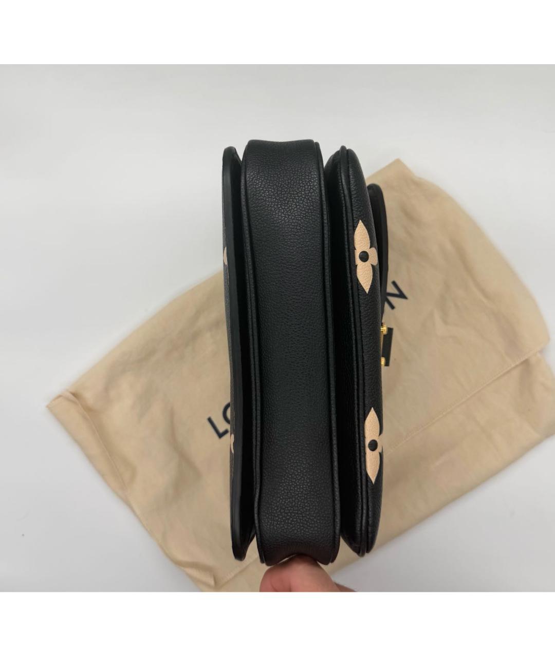 LOUIS VUITTON Черная кожаная сумка через плечо, фото 3