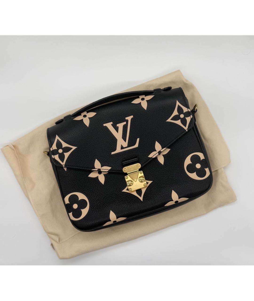 LOUIS VUITTON Черная кожаная сумка через плечо, фото 5