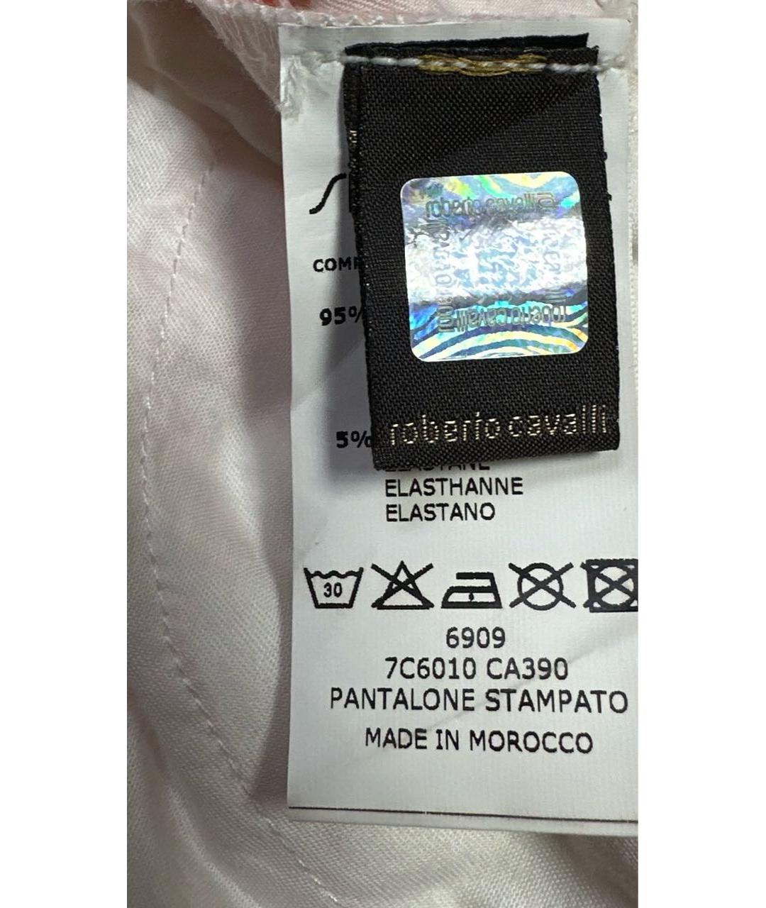 ROBERTO CAVALLI Мульти хлопко-эластановые брюки узкие, фото 8