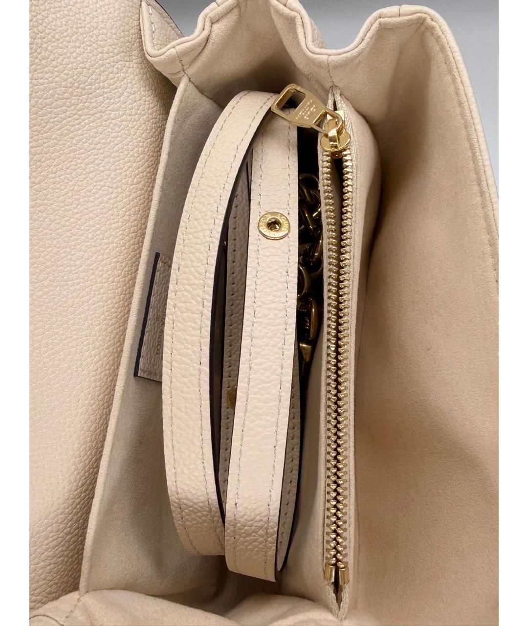 LOUIS VUITTON Бежевая кожаная сумка через плечо, фото 5