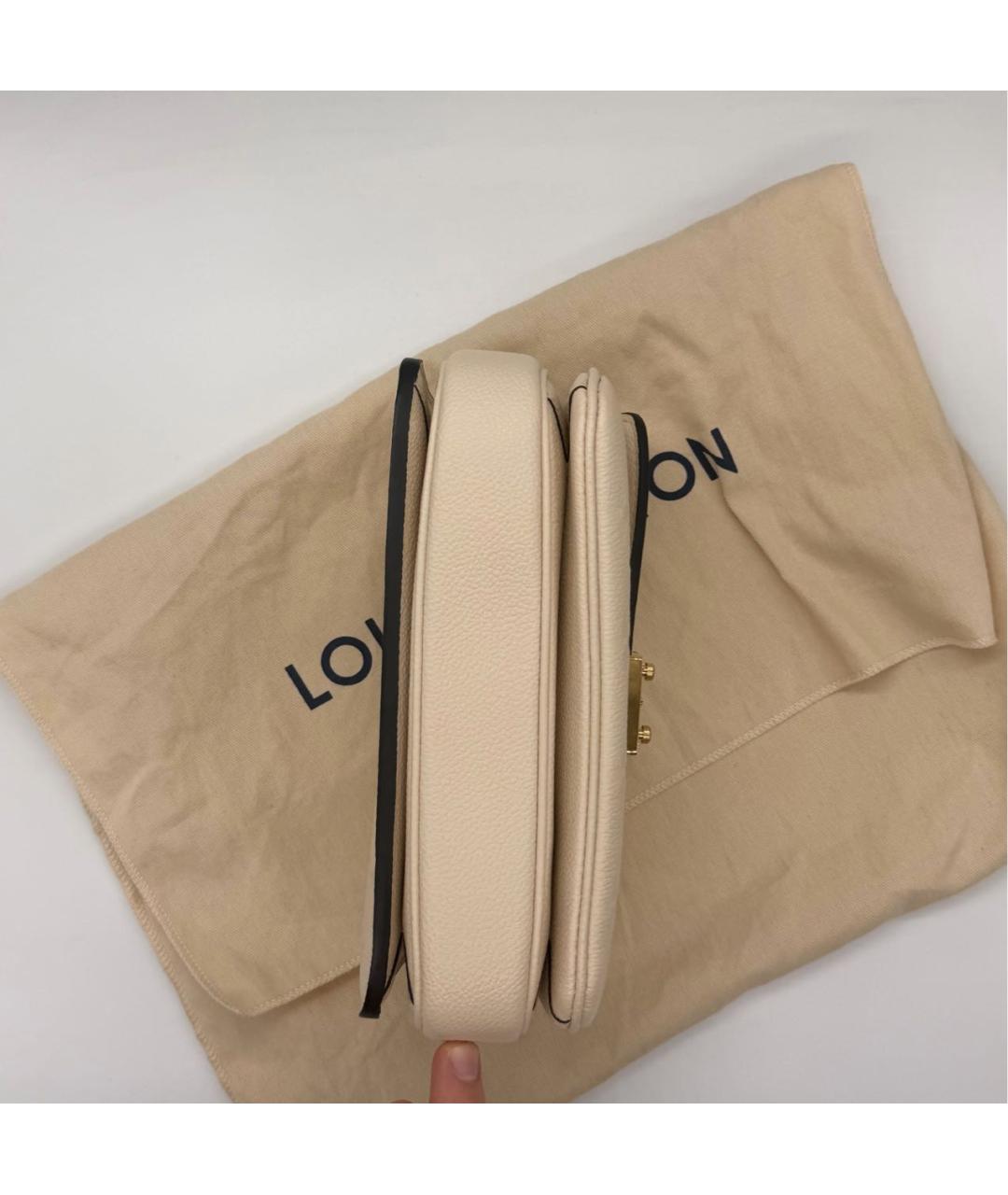 LOUIS VUITTON Бежевая кожаная сумка через плечо, фото 4