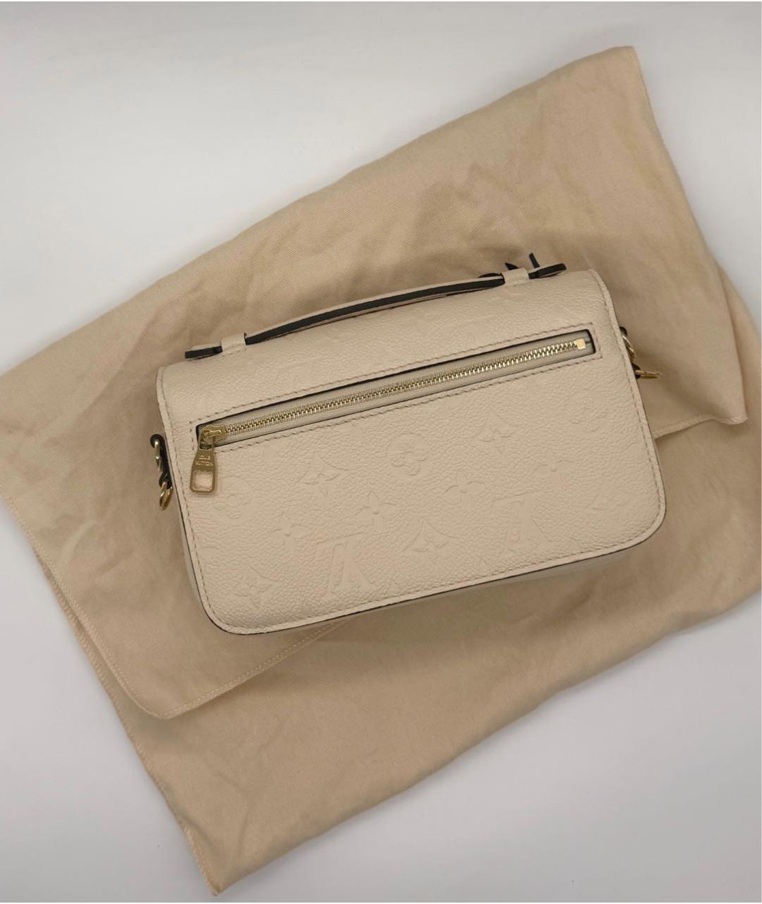 LOUIS VUITTON Бежевая кожаная сумка через плечо, фото 3