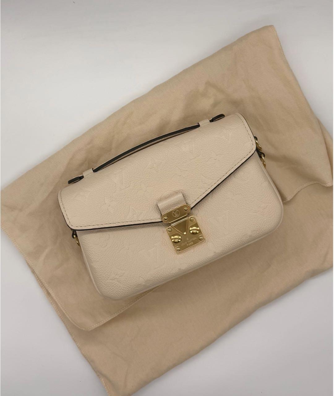 LOUIS VUITTON Бежевая кожаная сумка через плечо, фото 2