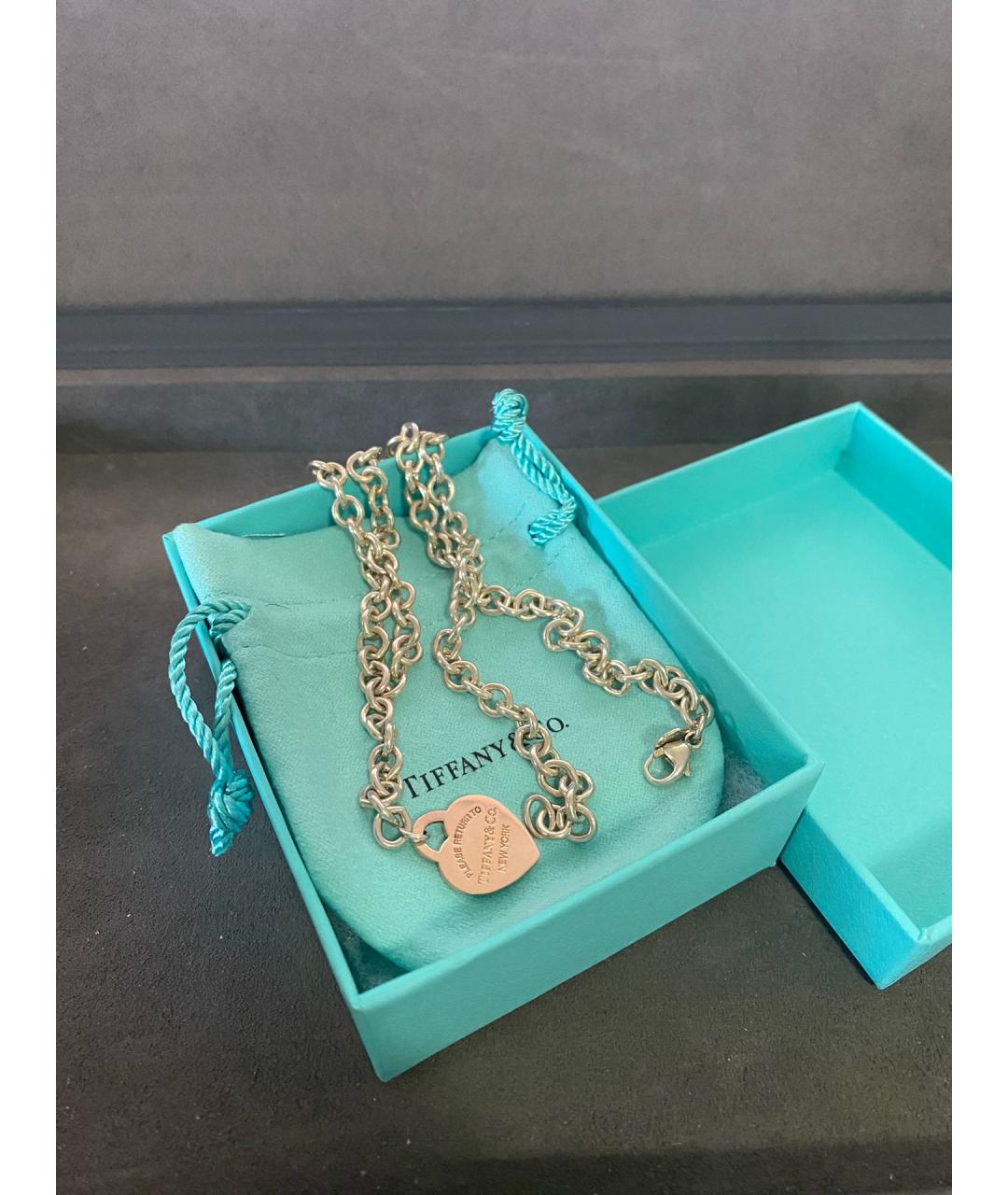 TIFFANY&CO Розовая серебряная подвеска, фото 7