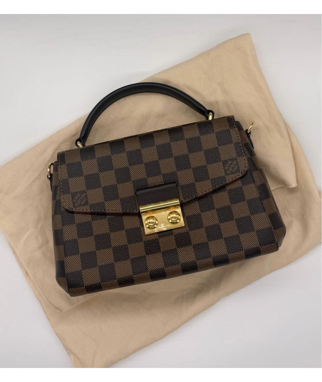 LOUIS VUITTON Коричневая сумка с короткими ручками из канвы, фото 5