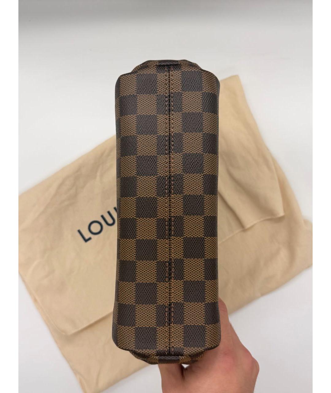 LOUIS VUITTON Коричневая сумка с короткими ручками из канвы, фото 3