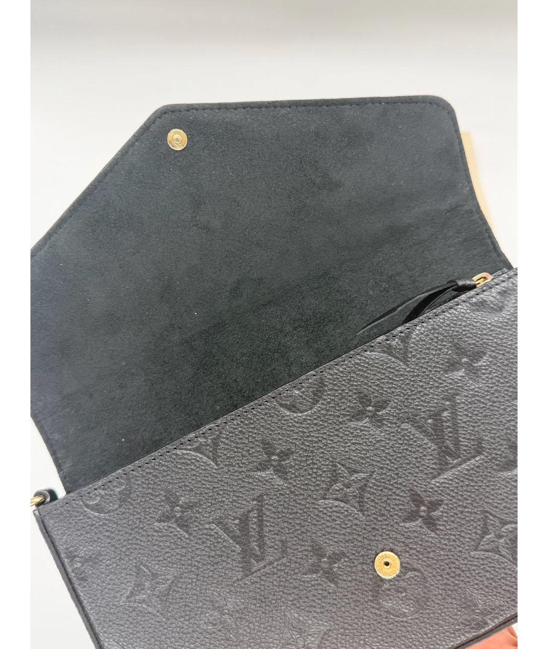 LOUIS VUITTON Черная кожаная сумка через плечо, фото 3