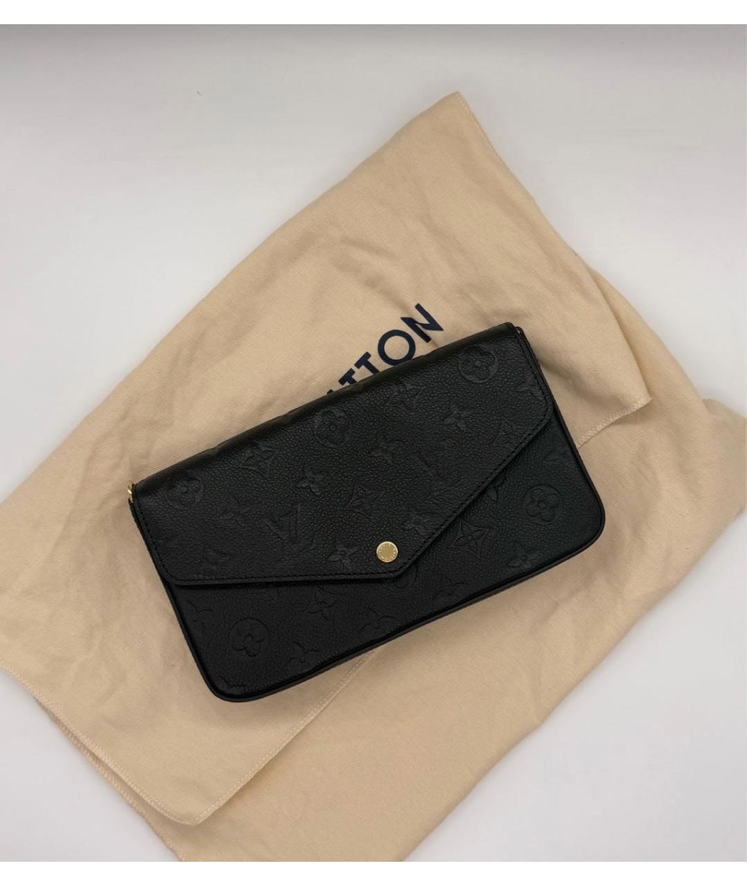 LOUIS VUITTON Черная кожаная сумка через плечо, фото 5