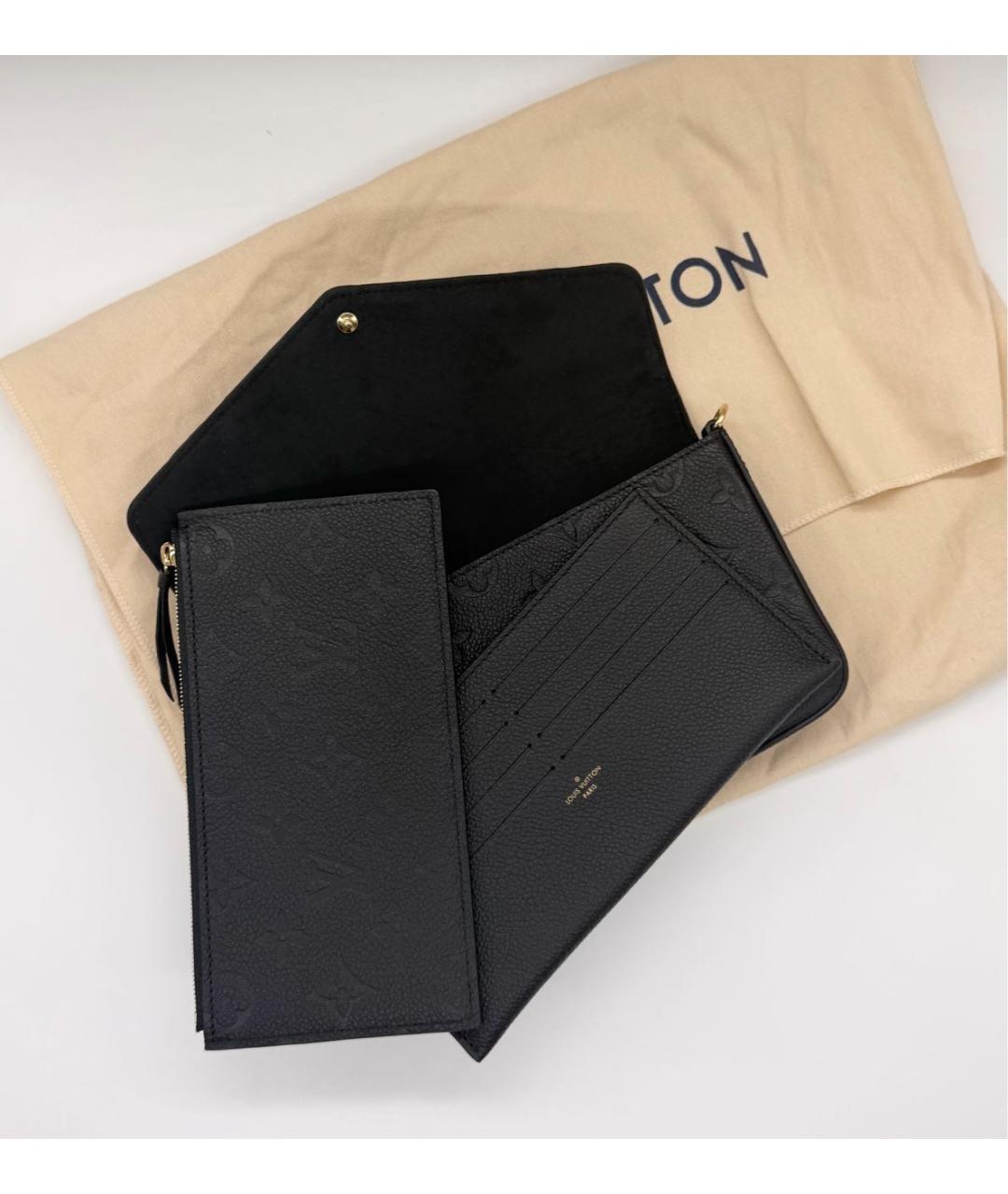 LOUIS VUITTON Черная кожаная сумка через плечо, фото 4