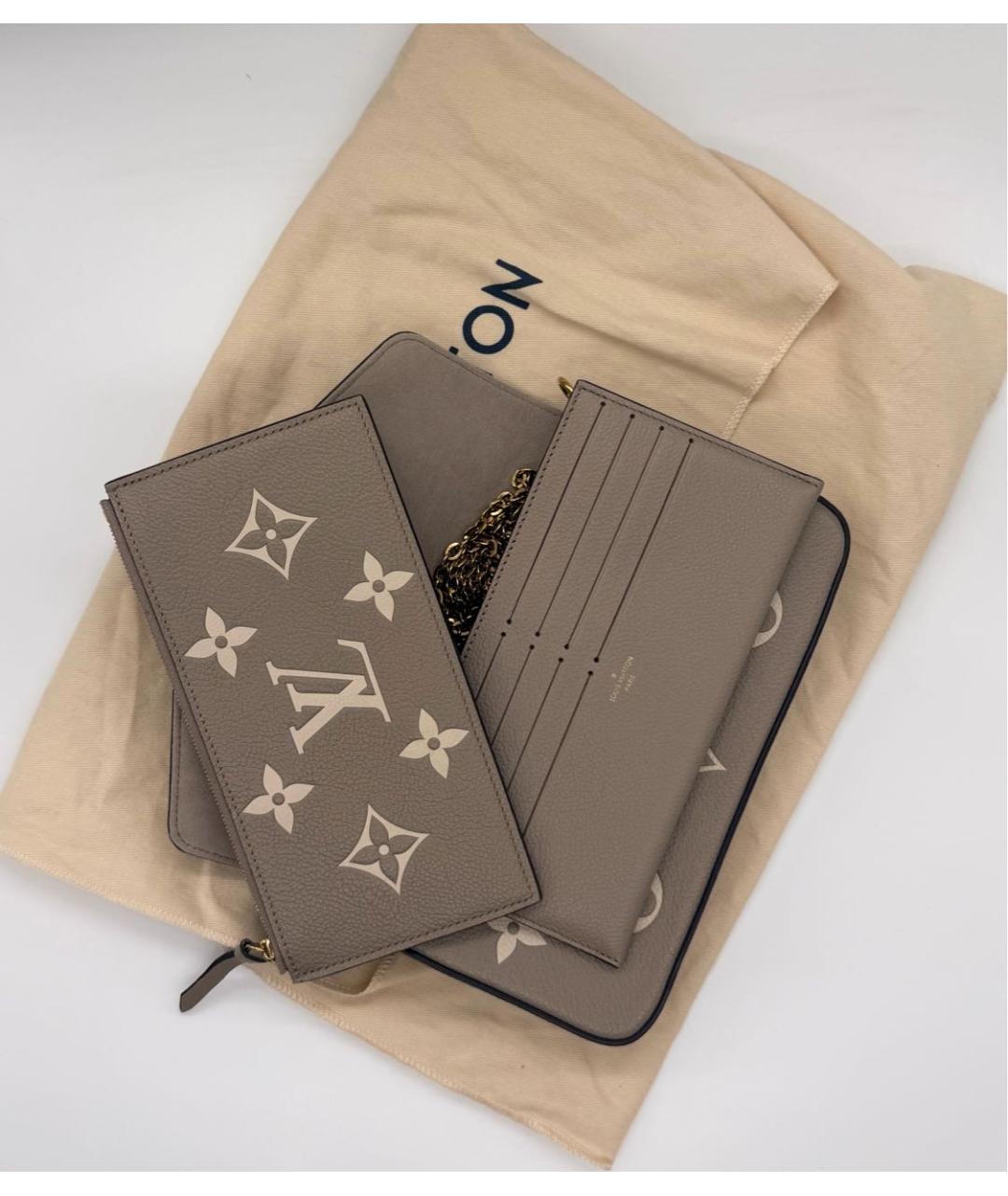 LOUIS VUITTON Бежевая кожаная сумка через плечо, фото 4