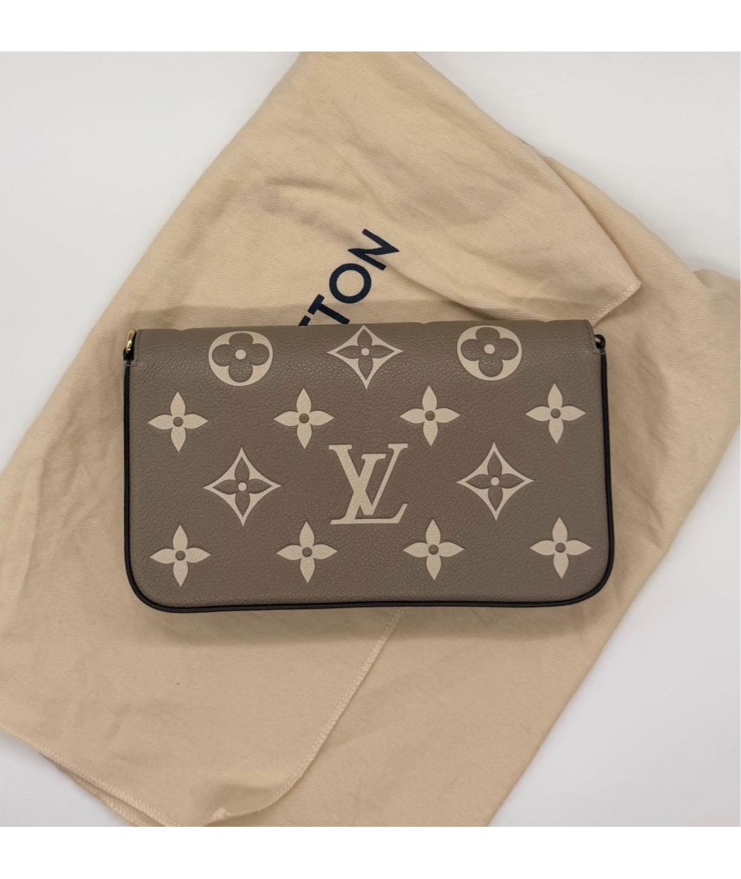 LOUIS VUITTON Бежевая кожаная сумка через плечо, фото 2