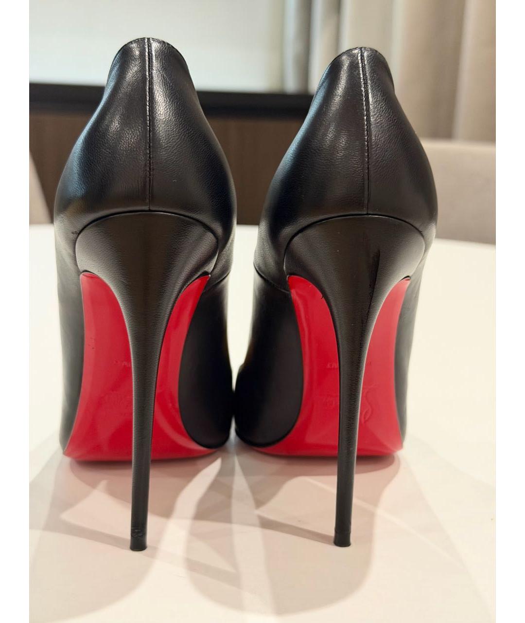 CHRISTIAN LOUBOUTIN Черные кожаные туфли, фото 4