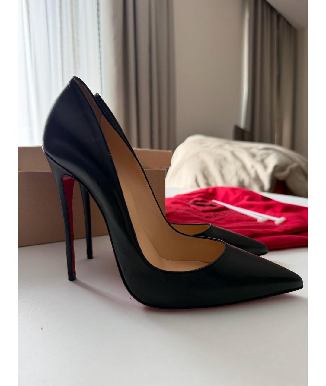 CHRISTIAN LOUBOUTIN Черные кожаные туфли, фото 5