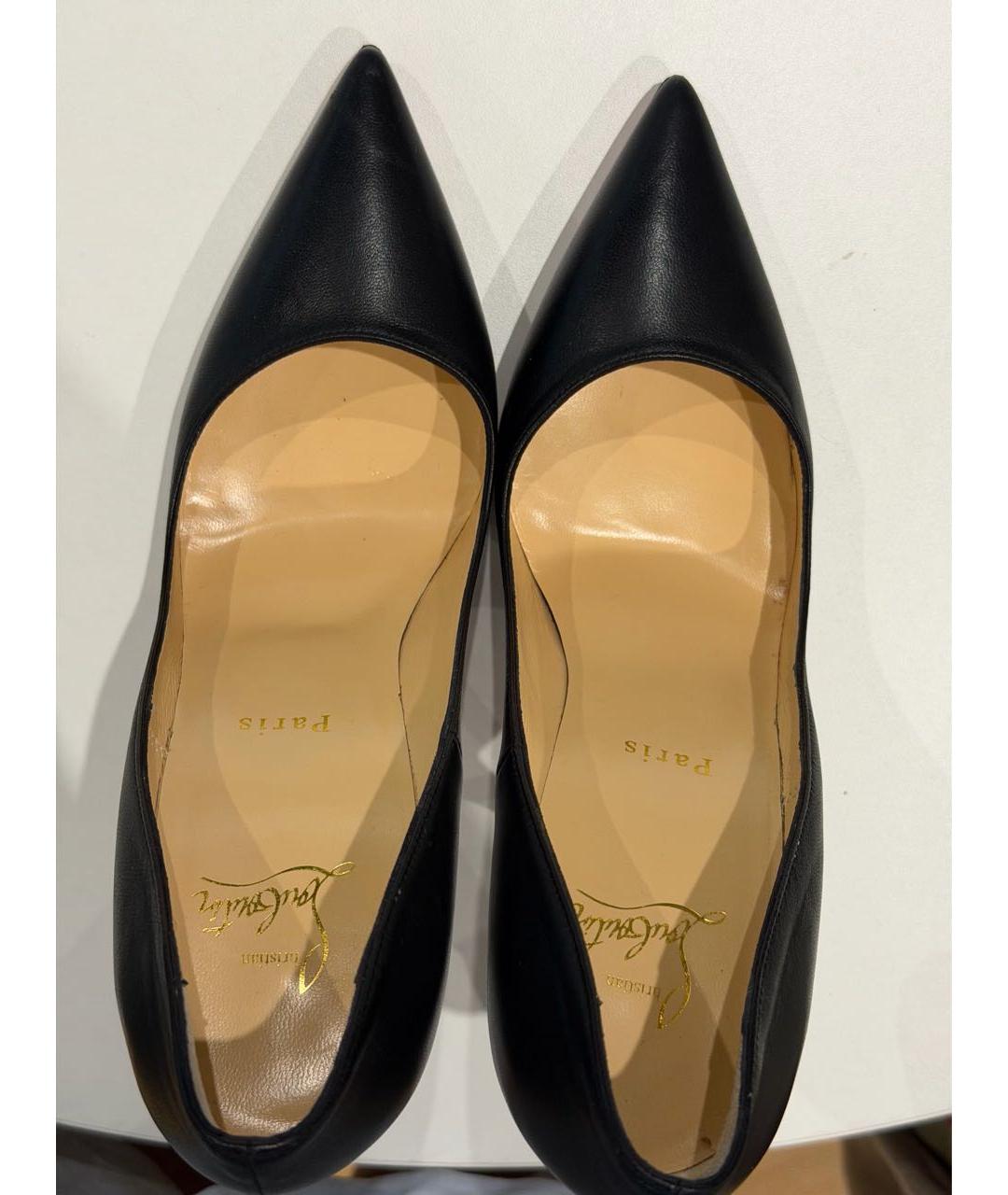 CHRISTIAN LOUBOUTIN Черные кожаные туфли, фото 3