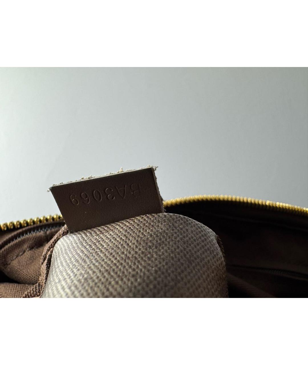 LOUIS VUITTON Коричневый кожаный чемодан, фото 7