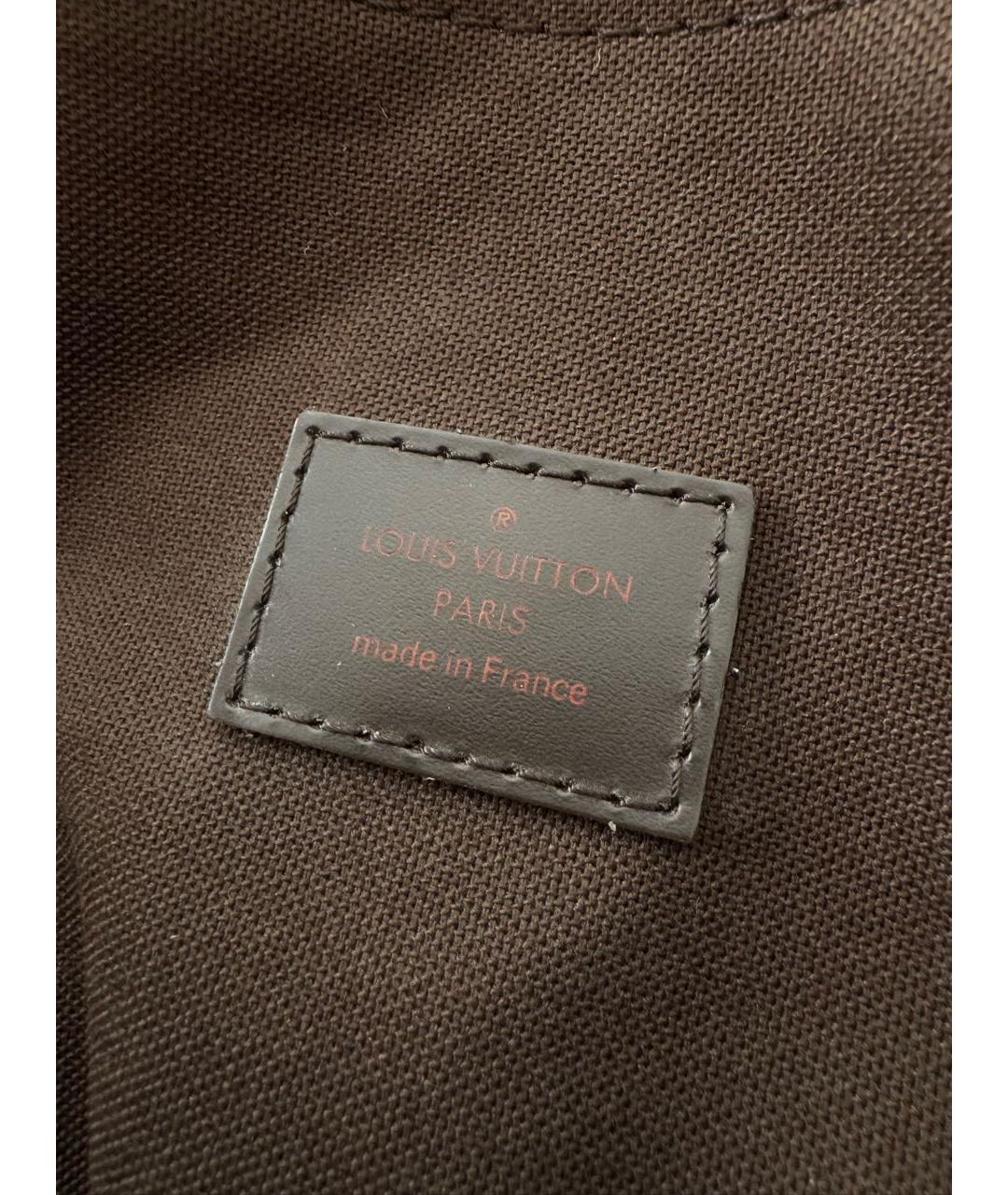 LOUIS VUITTON Коричневый кожаный чемодан, фото 5